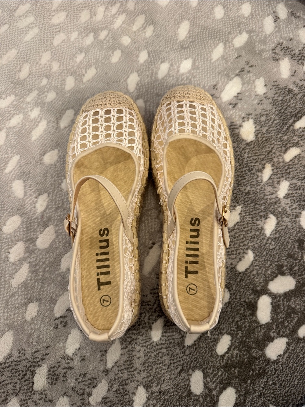 Beige Crochet Espadrille Sandals with Ankle Strap